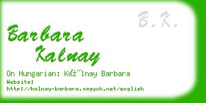 barbara kalnay business card